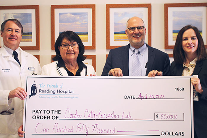 Reading Hospital Foundation presents check for new Cath Lab