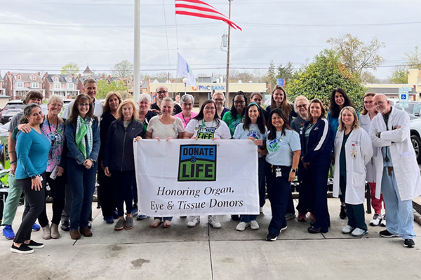 The Gift of Life Organ Donation flag-raising ceremony at Phoenixville Hospital.