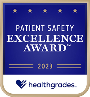 Healthgrades Patient Safety Excellence Award 2023 badge