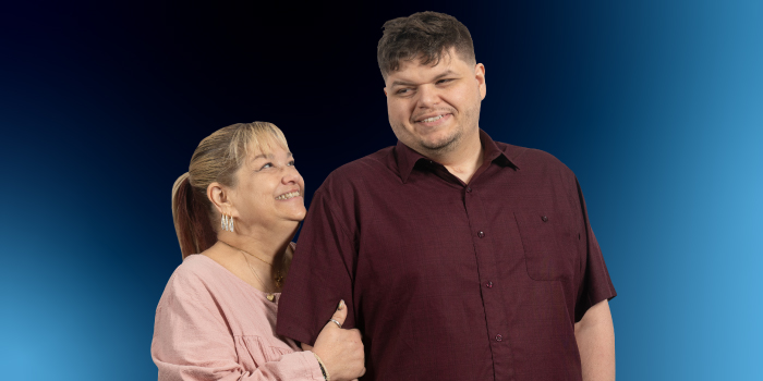 Cory, Pottstown Hospital patient, standing with his mom, Andi