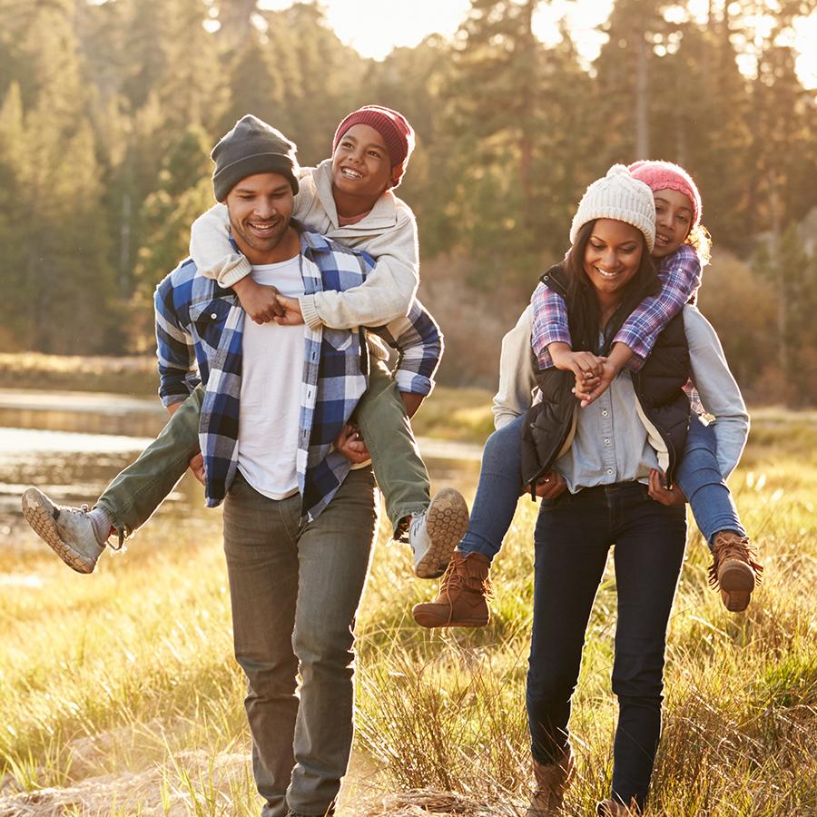 Family hiking