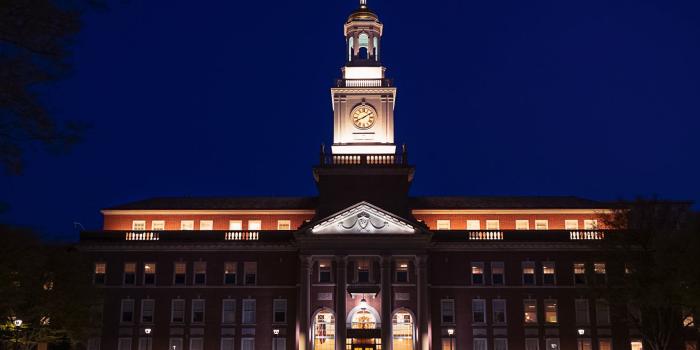 Reading Hospital Tower at night