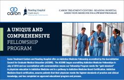 Document with Caron Foundation and Reading hospital logo, image of three medical professionals.