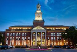 Reading Hospital Clock Tower at night 2023